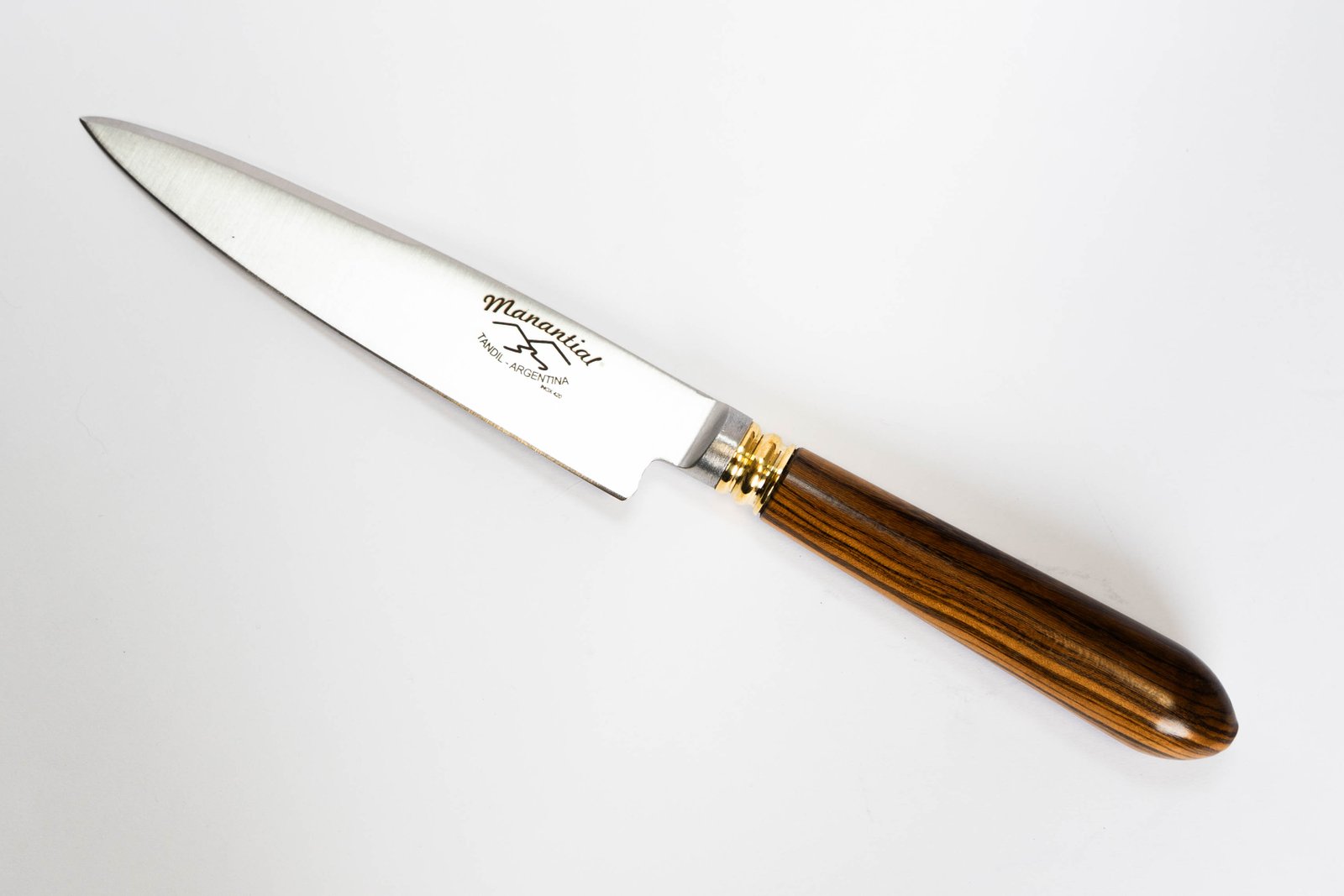 Cuchillo 14 cm — Madera y bronce